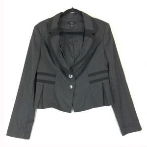 BCX Black and Gray Blazer Button Front Jacket NWT Size Medium